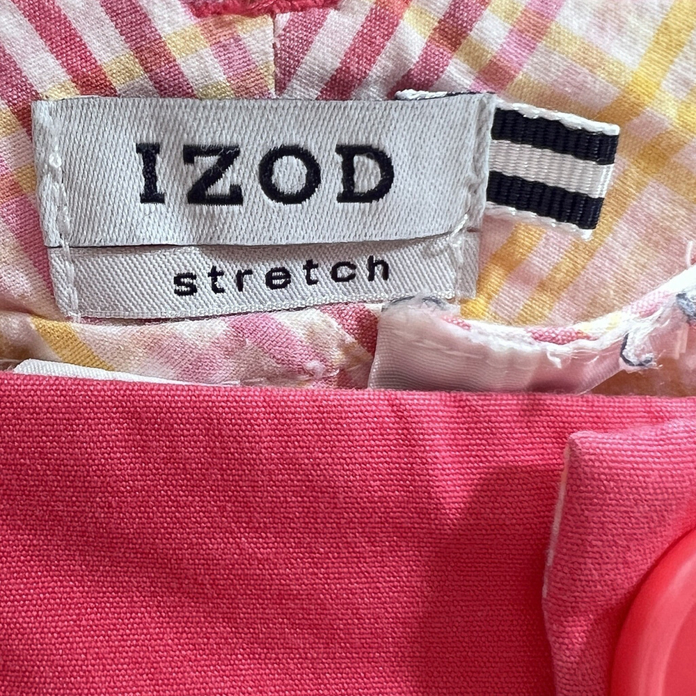 Izod Stretch Fuchsia Pink Crop Capri Pants Size 4 Beach Coastal Summer Preppy - Picture 6 of 7